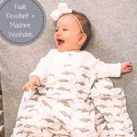 Baby Muslin Swaddle Blanket 47x47 Baby Shark