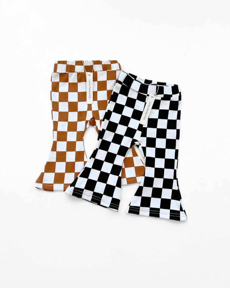 Checkered Flare Pants ||  Chocolate