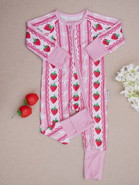 Bamboo Zip Romper | Strawberry: 18-24M