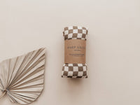 Bamboo Swaddle Blanket - Toffee Checkered