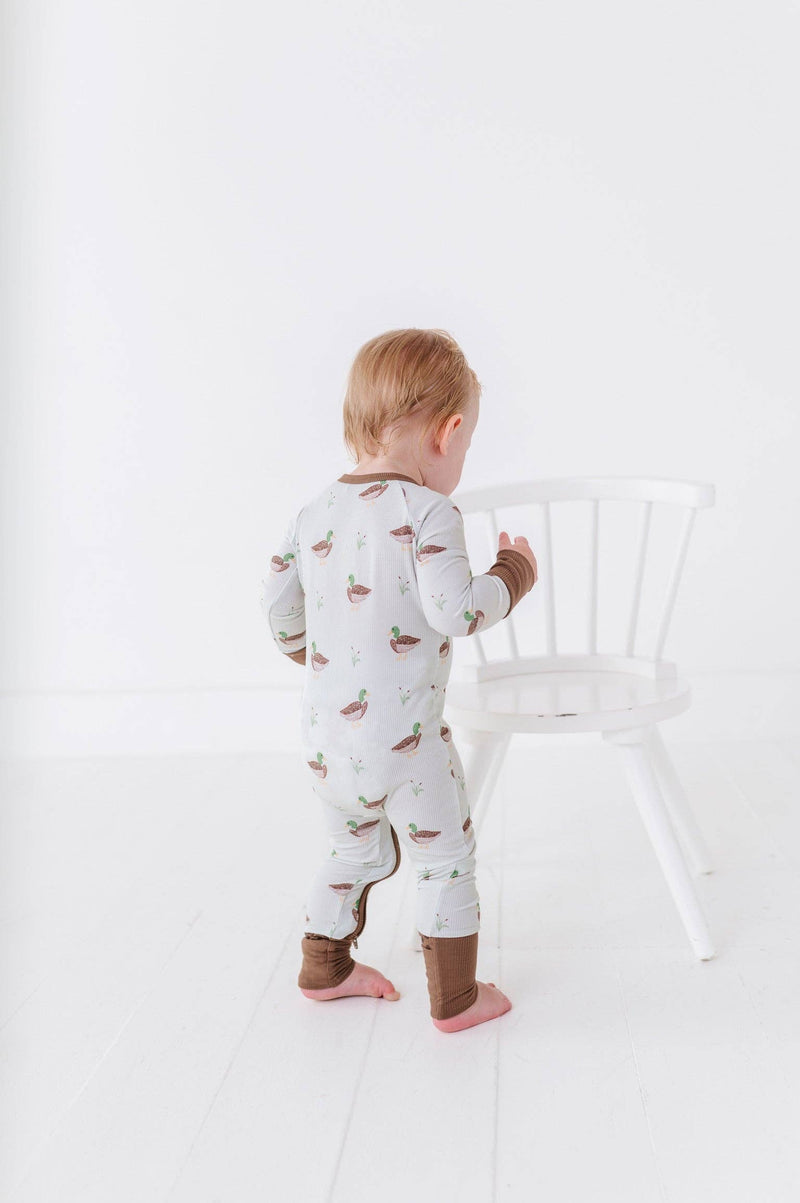 Duck, Duck Cute Ribbed Convertible Footies: 18-24 Months
