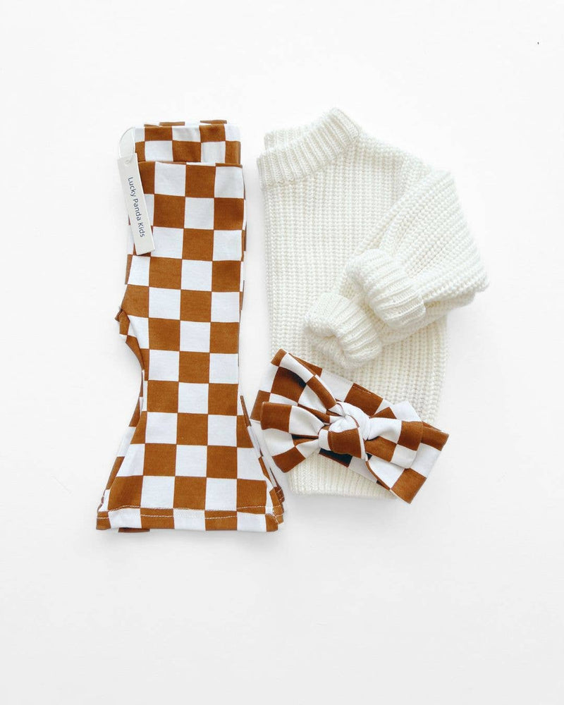 Checkered Flare Pants ||  Chocolate