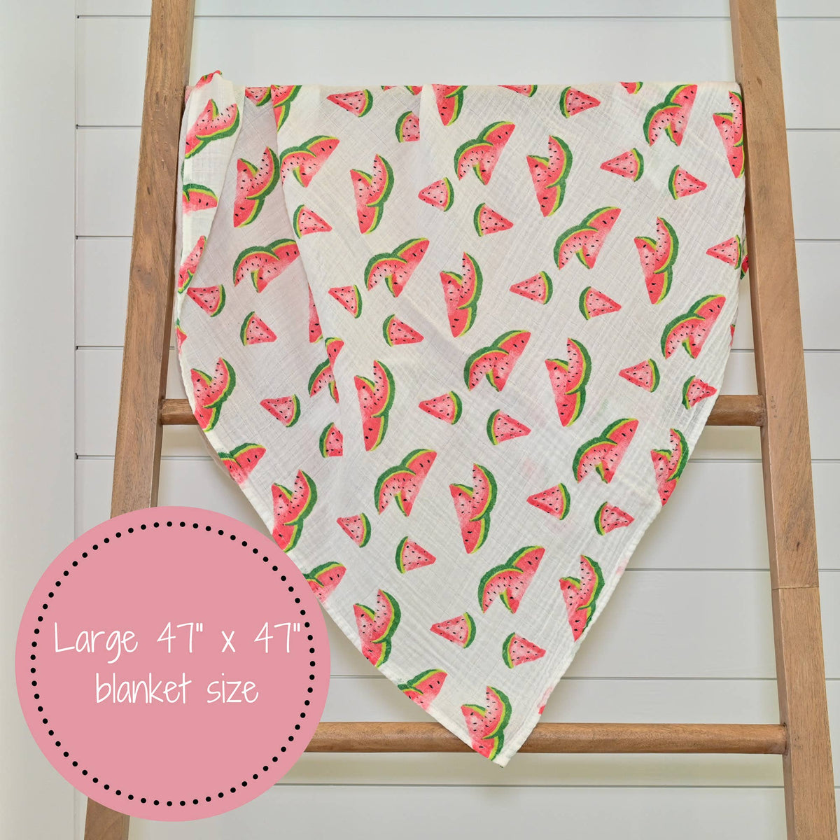 Baby Muslin Swaddle Blanket 47x47 One In A Melon