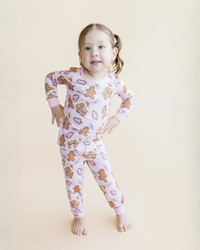 Christmas Kids Bamboo Two Piece Set | Gingerbread Cookies: 8-9Y