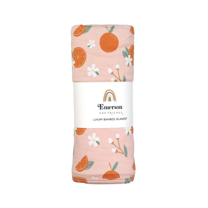 Freshly Squeezed Luxury Bamboo Blanket: Orange / Small