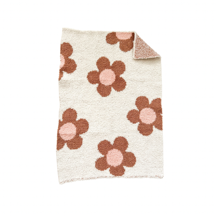 Mini Blanket || Daisy Caramel + Pink