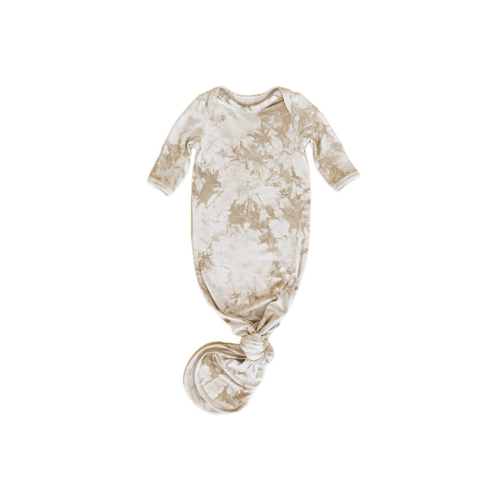 Bamboo Knotted Gown || Tan Tie Dye
