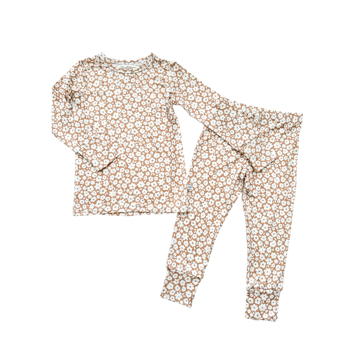 Two-Piece Bamboo Pajama Set || Mocha Ditsy