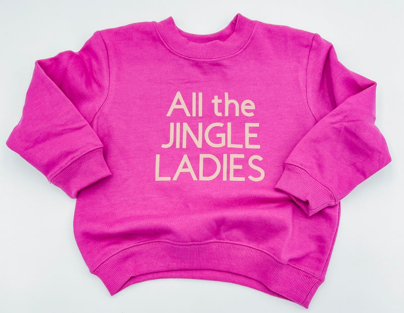 All The Jingle Ladies Sweatshirt || Fuchsia + Gold