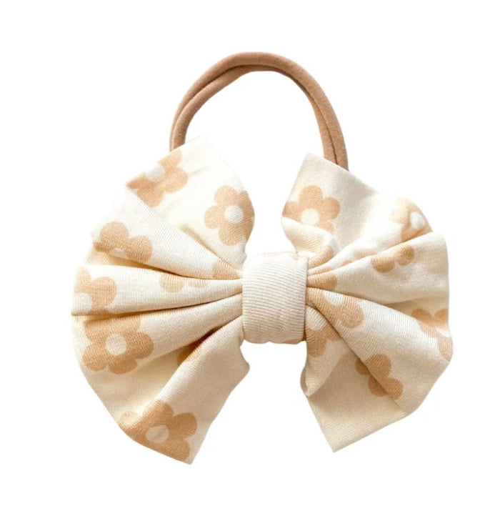 Knot Bow Headband || Bamboo Blush Daisy