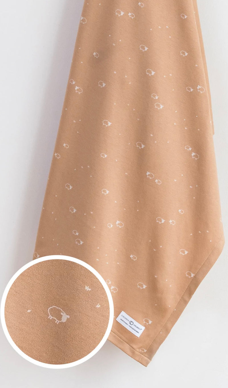 Organic Cotton Swaddle || Lamb + Tan