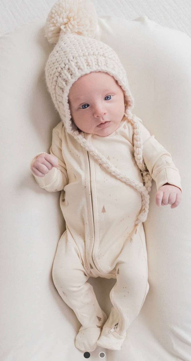 Organic Cotton Zipper Sleeper || Alpine + Truffle