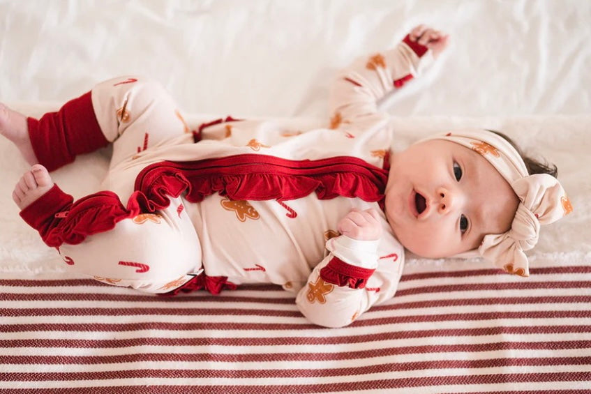 Bamboo Ruffle Zipper One Piece || Gingerbread