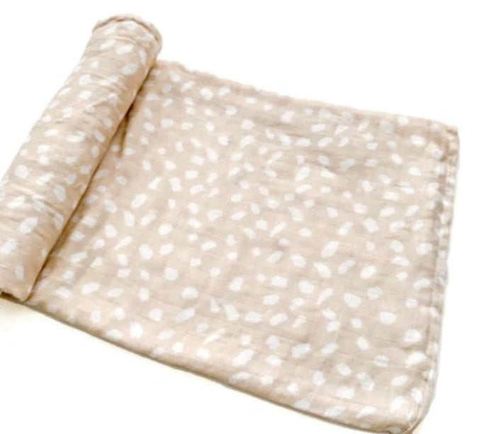 Bamboo Cotton Muslin Swaddle || Sand Spotted