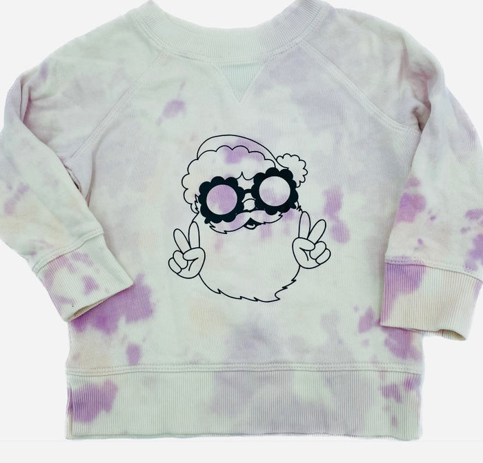 Boho Santa Sweatshirt || Pink Tie-Dye