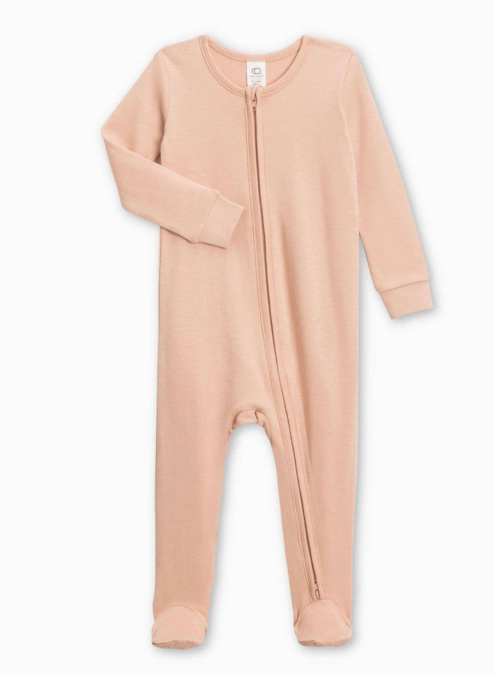 Organic Cotton Zipper Sleeper || Blush