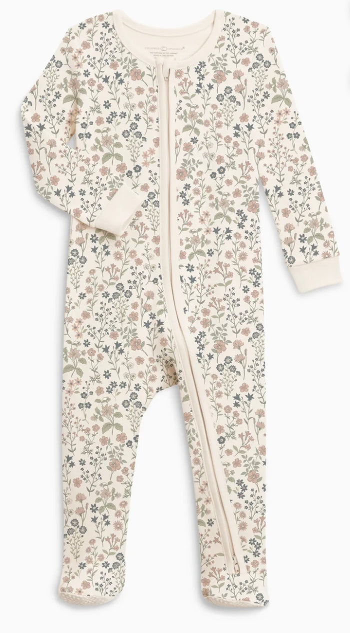 Organic Cotton Zipper Sleeper || Floral