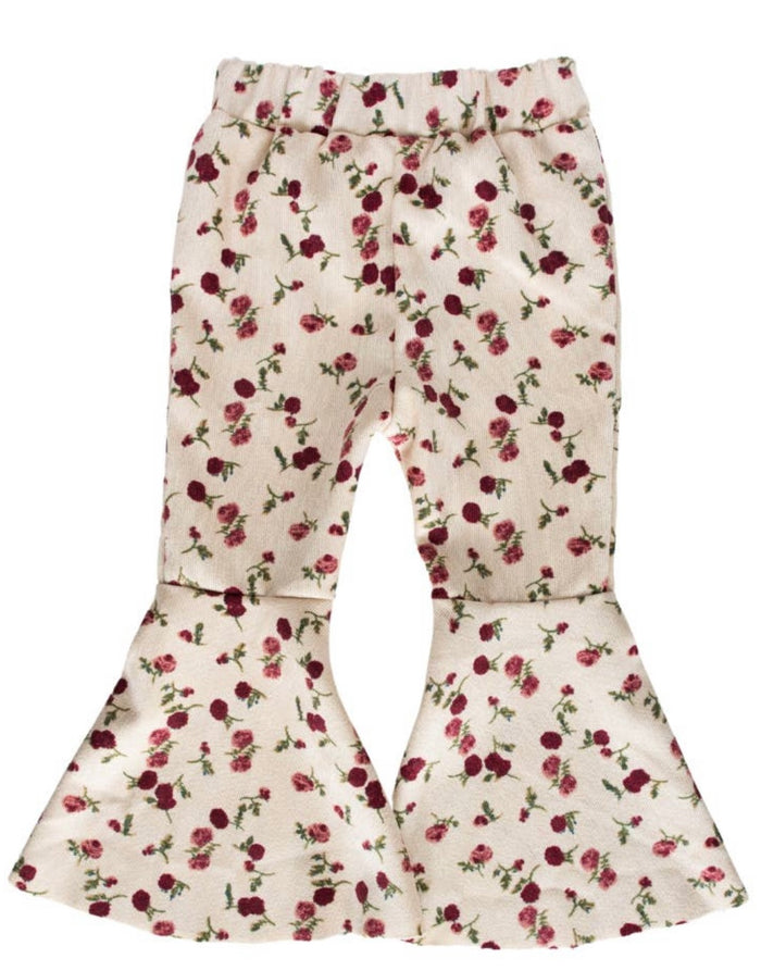 Pleated Bell Bottom || Wine + Pink Floral
