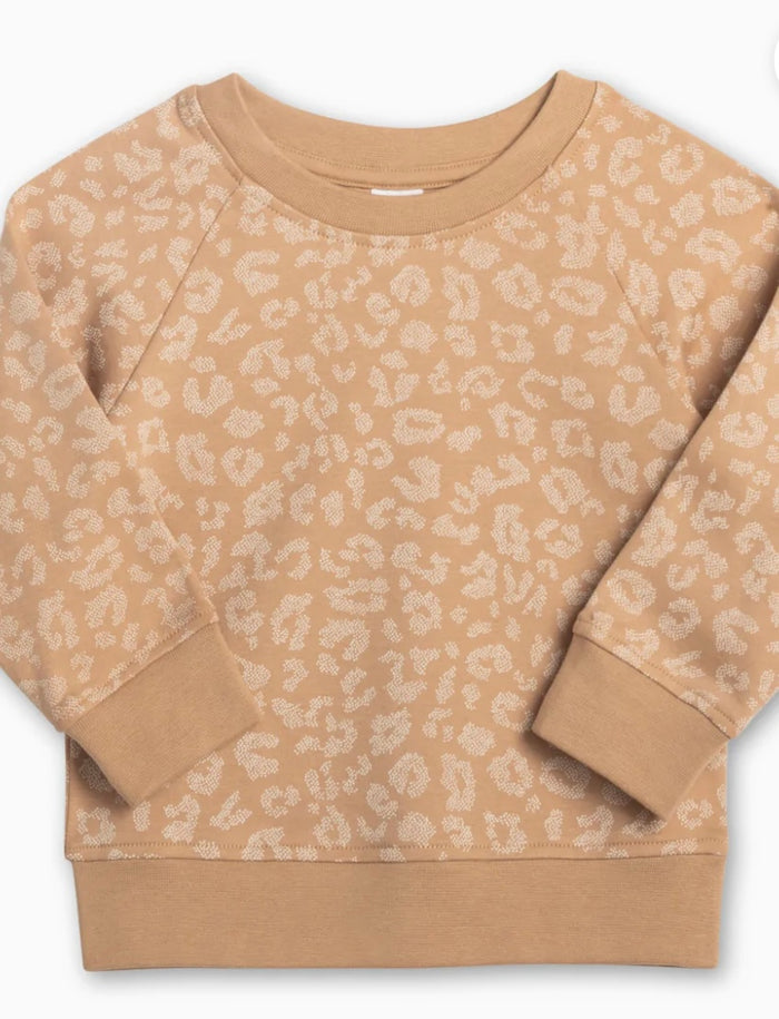 Organic Cotton Pullover || Leopard + Tan