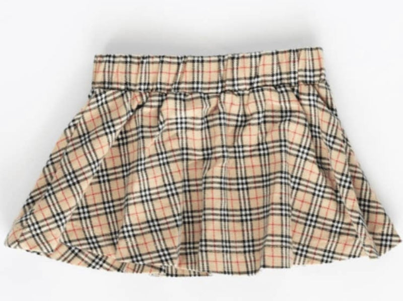 Infant Skirt || Tan Plaid
