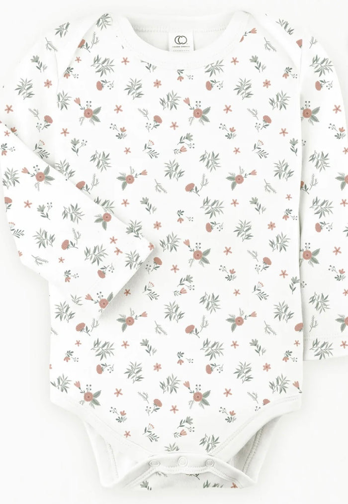 Organic Cotton Bodysuit || Rosemary + Blush