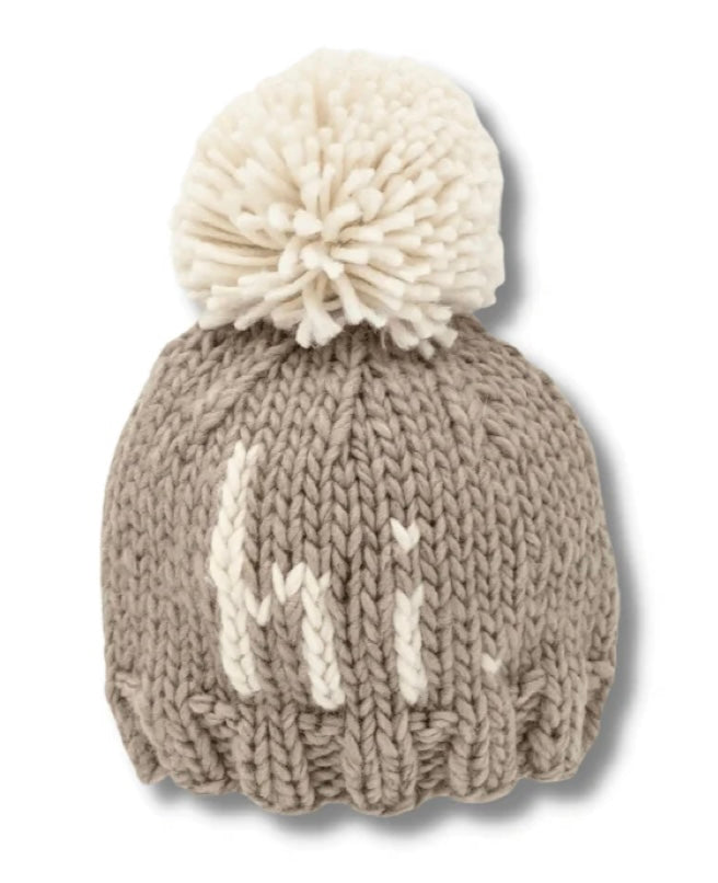 Hi. Hand Knit Hat || Pebble